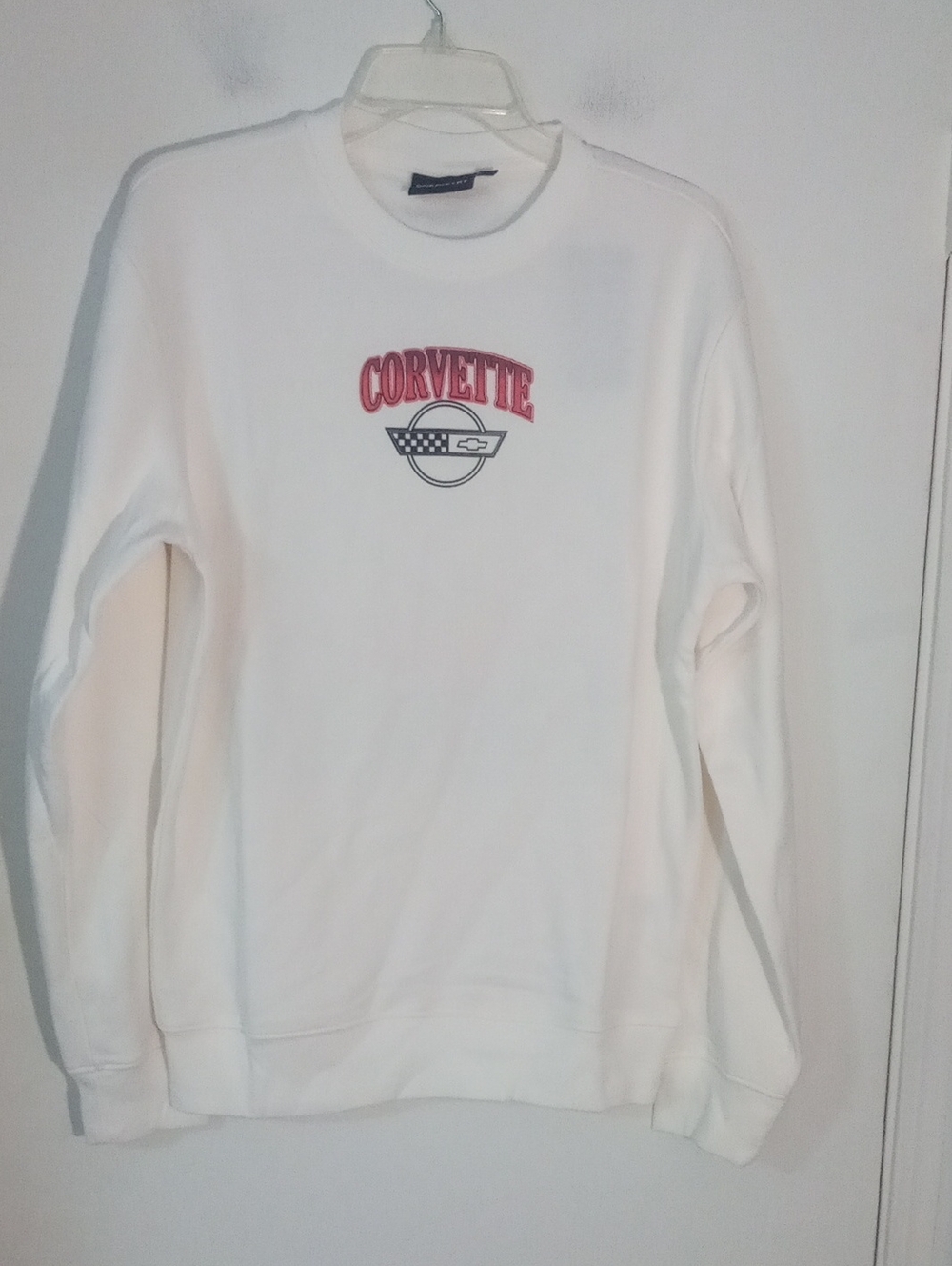 White Corvette Crewneck Sweatshirt Unisex NWT From Chemistry GM Officially Licen